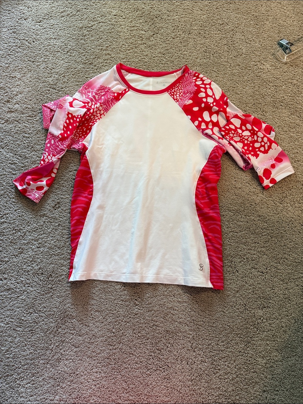 Girls' Pink & White Long Sleeve Rash Guard Top